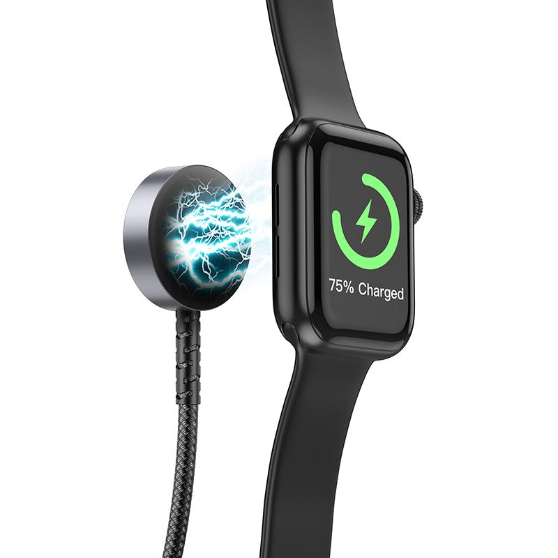 USB kabelis Hoco CW54 2in1 USB-C to Lightning/Apple Watch 1.2m juodas