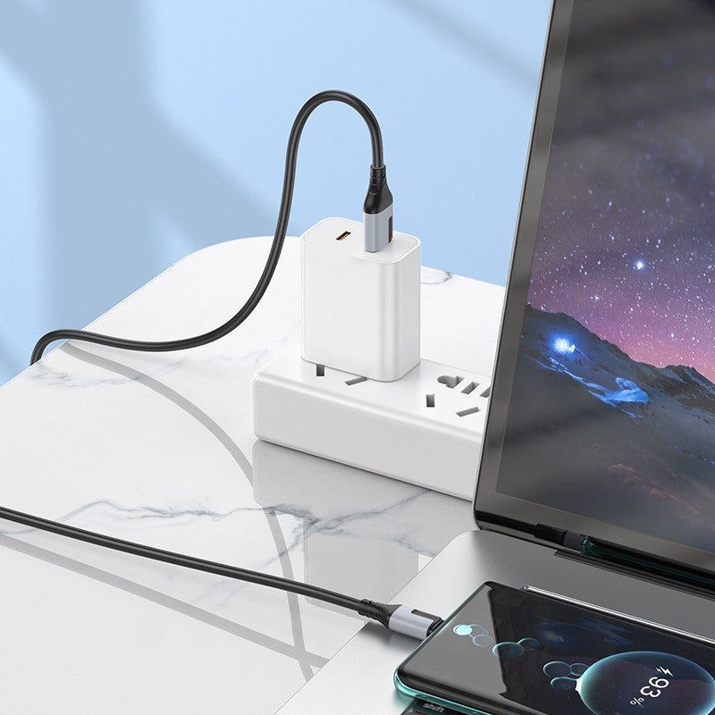 USB kabelis Borofone BX101 USB-A to USB-C 1.0m juodas