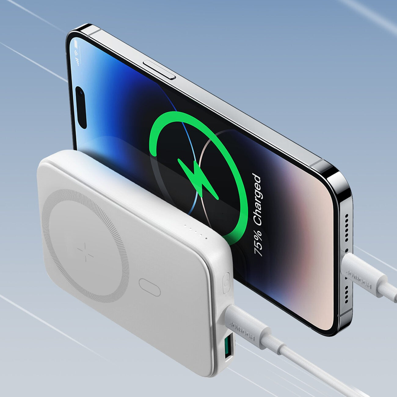 Išorinė baterija Power Bank Joyroom JR-W020 20W Magnetic Wireless 10000mAh balta