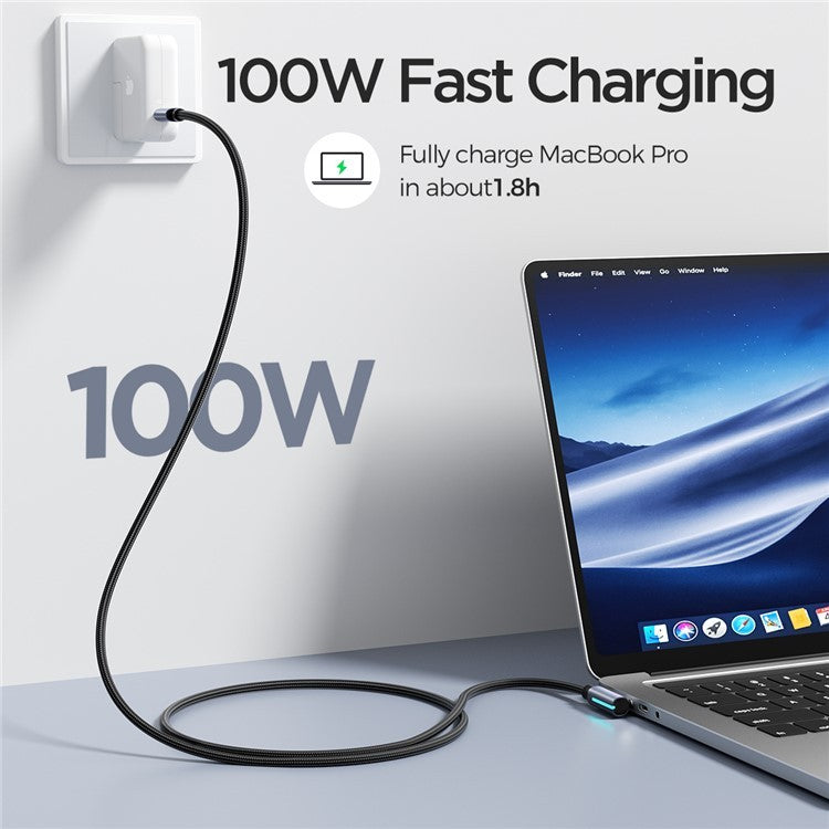 USB kabelis Joyroom S-CC100A17 USB-C to USB-C 100W 1.2m juodas