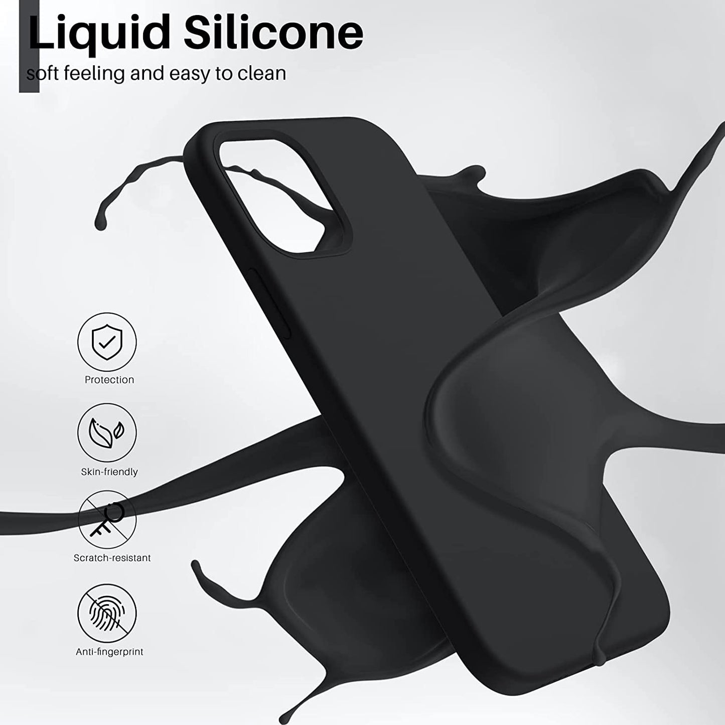 Dėklas Liquid Silicone 1.5mm Samsung A135 A13 4G juodas