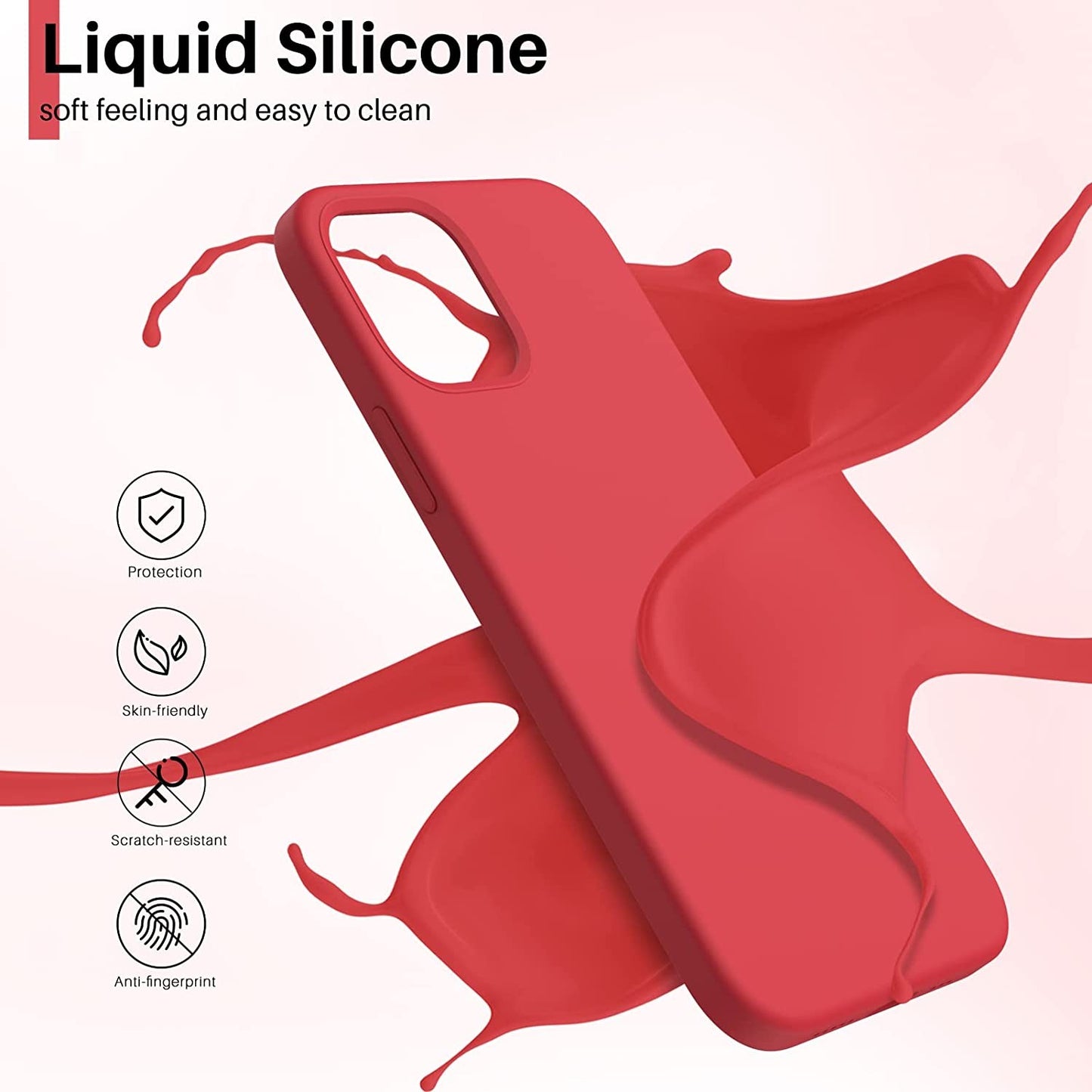 Dėklas Liquid Silicone 1.5mm Xiaomi Redmi Note 12/Note 12 4G raudonas