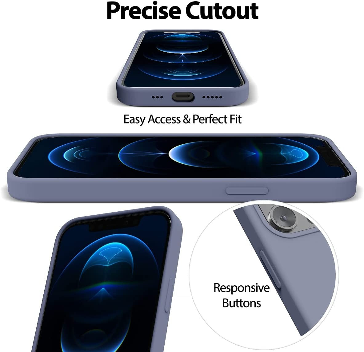 Dėklas Mercury Silicone Case Apple iPhone 14 levandos pilka