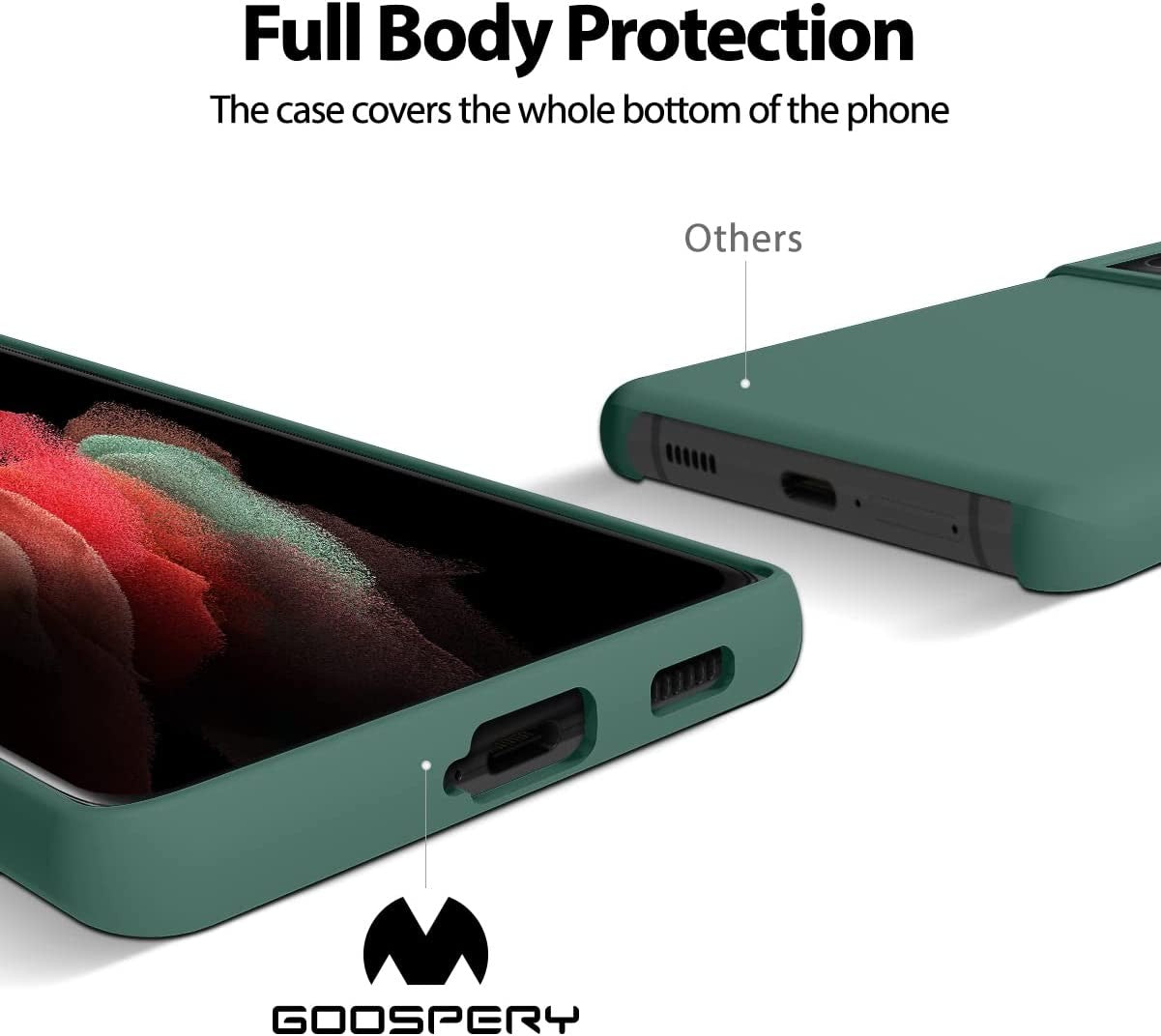 Dėklas Mercury Silicone Case Samsung A556 A55 5G tamsiai žalias