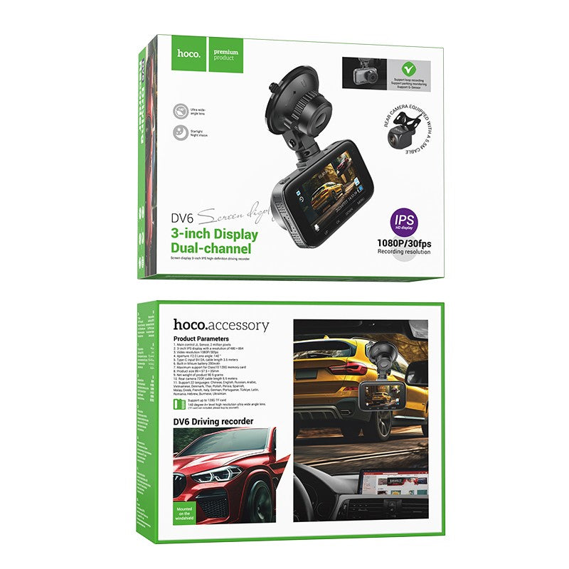 Vaizdo registratorius Hoco DV6 Dual Channel Driving Recorder With Display