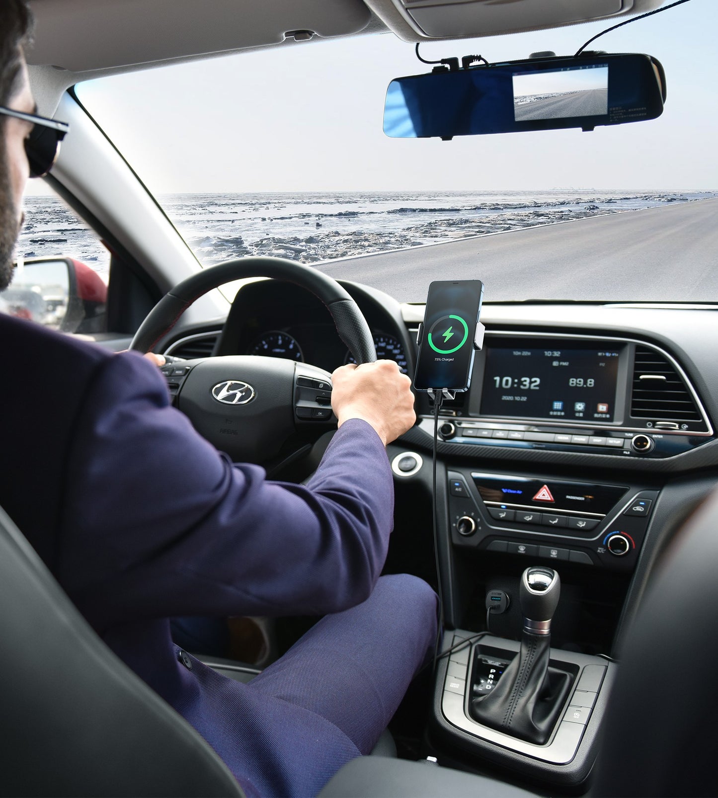 Automobilinis įkroviklis Choetech TC0005 USB-C/USB-A 36W juodas