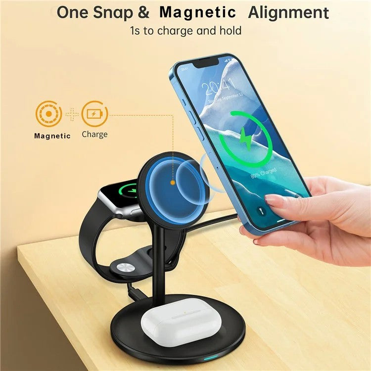 Įkroviklis belaidis Choetech T585-F 3-in-1 15W juodas