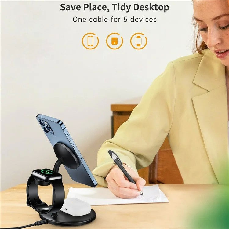 Įkroviklis belaidis Choetech T585-F 3-in-1 15W juodas