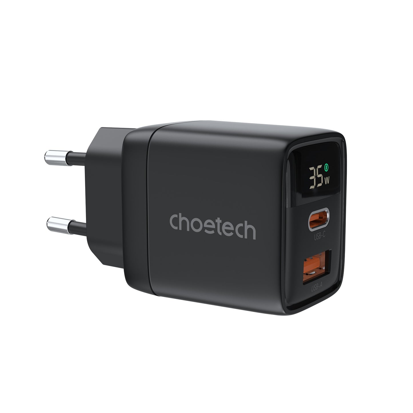 Įkroviklis Choetech PD6052 USB-C/USB-A PD35W GaN juodas