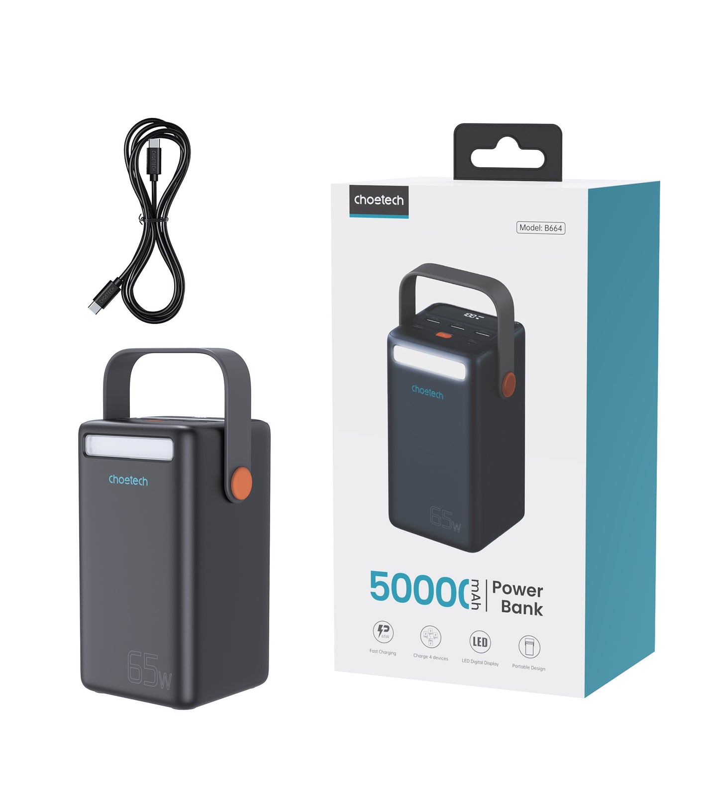 Išorinė baterija Power Bank Choetech B664 50000mAh 65W