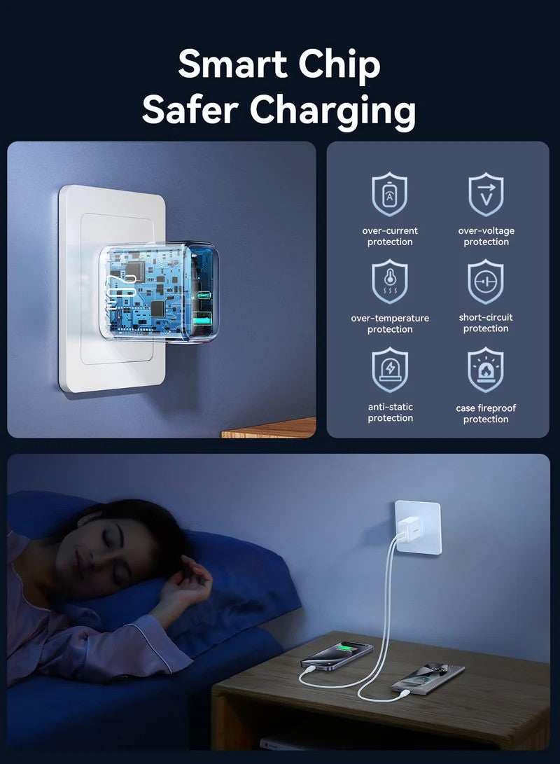 Įkroviklis Joyroom JR-TCF21 USB-C/USB-A PD20W baltas