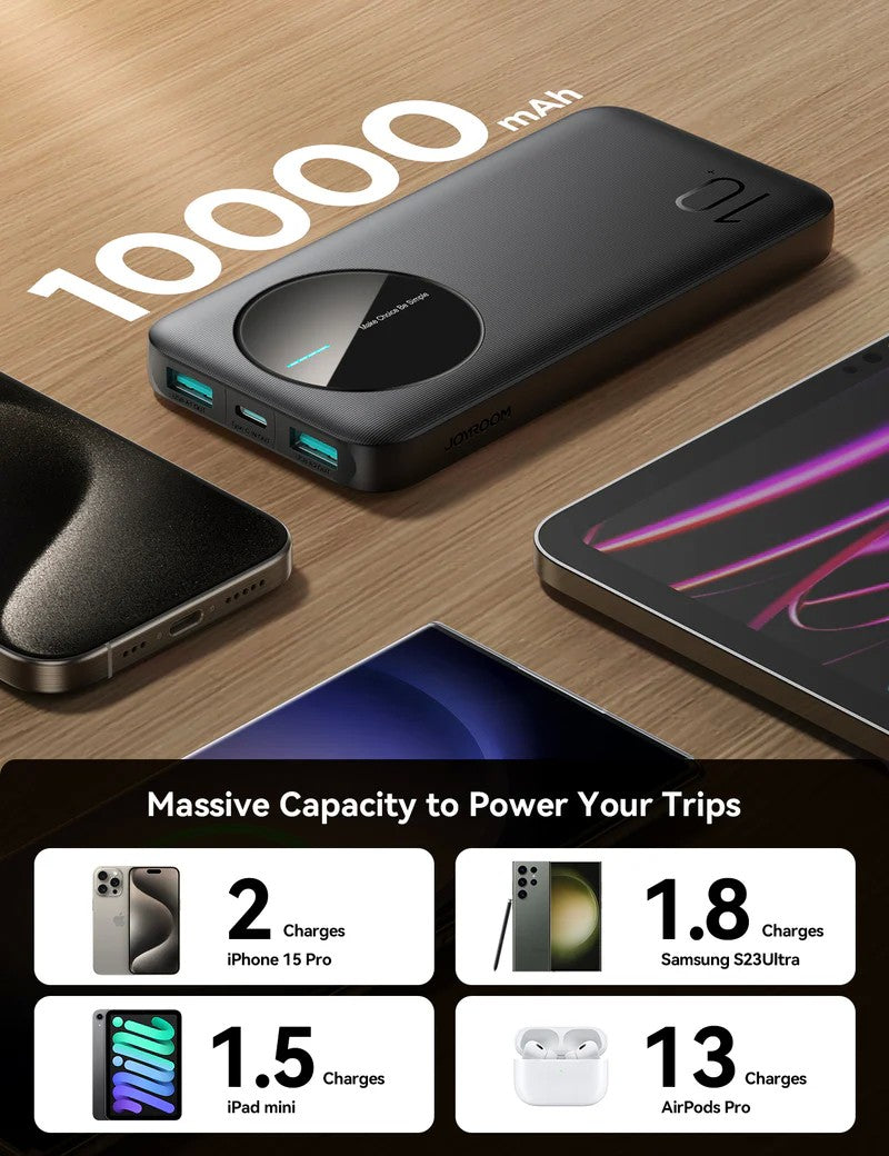 Išorinė baterija Power Bank Joyroom JR-PBF12 10000mAh juoda