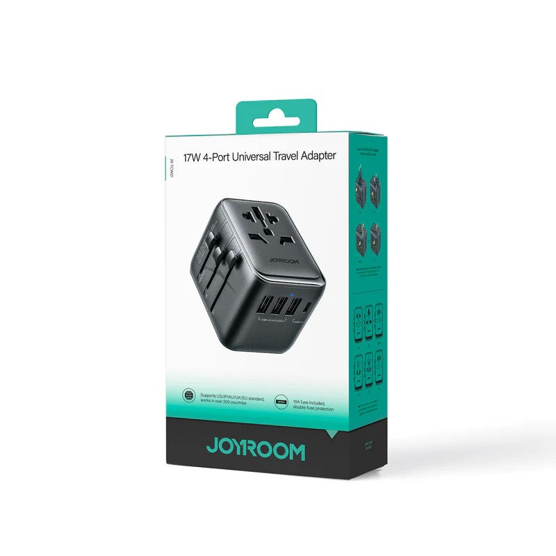 Universalus kelioninis įkroviklis Joyroom JR-TCW01 3xUSB-A/USB-C juodas