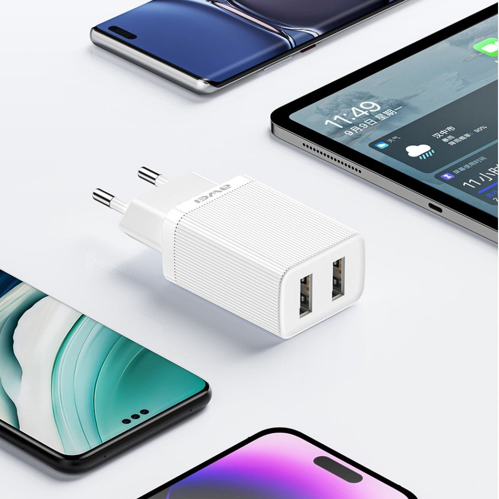 Įkroviklis Awei C15-EU 2xUSB-A 10W baltas