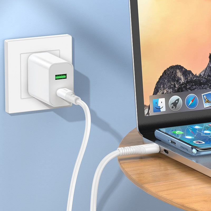 USB kabelis Hoco X97 60W USB-C to USB-C 1.0m baltas