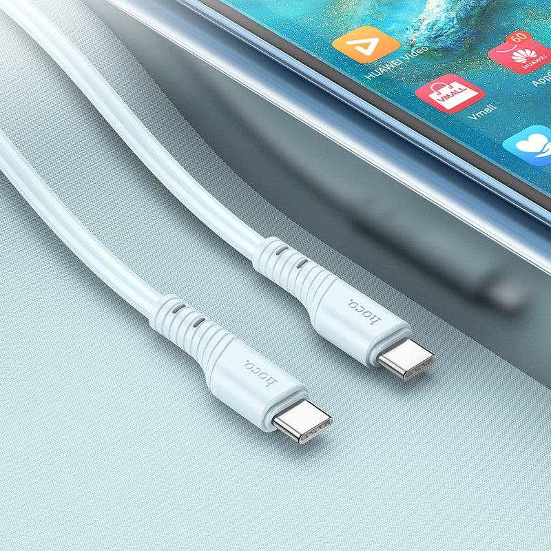 USB kabelis Hoco X97 60W USB-C to USB-C 1.0m baltas