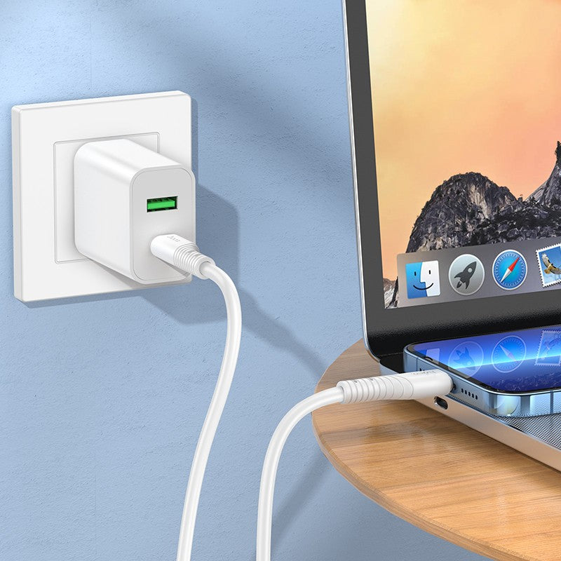 USB kabelis Hoco X97 USB-C to Lightning 1.0m baltas
