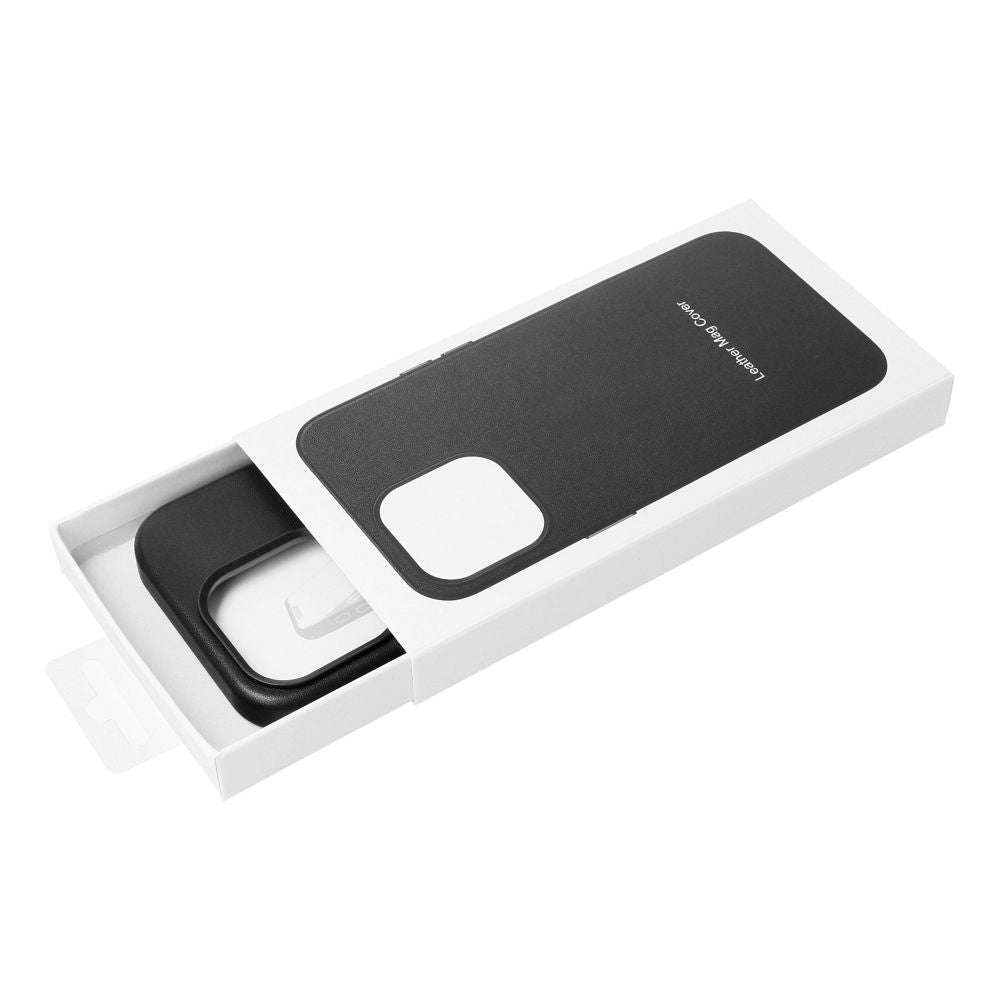 Dėklas Mag Leather Case Apple iPhone 16 tamsiai violetinis