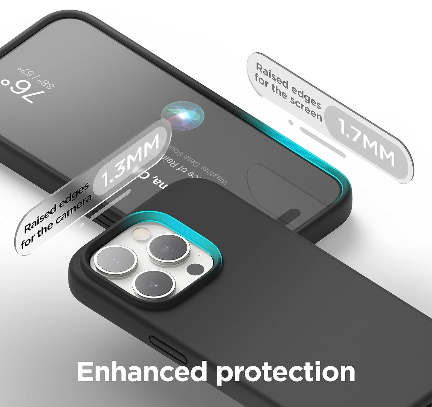 Dėklas Mag Silicone Case Apple iPhone 16 Pro Max juodas