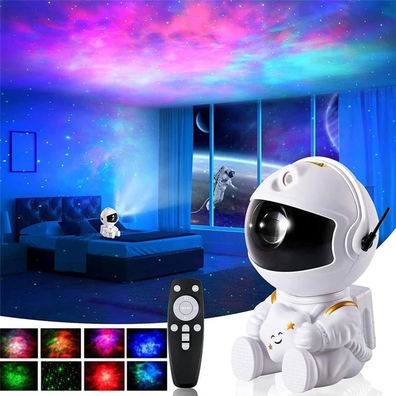 LED 3D galaktikų ir žvaigždžių projektorius Reach Mini Astronaut, baltas