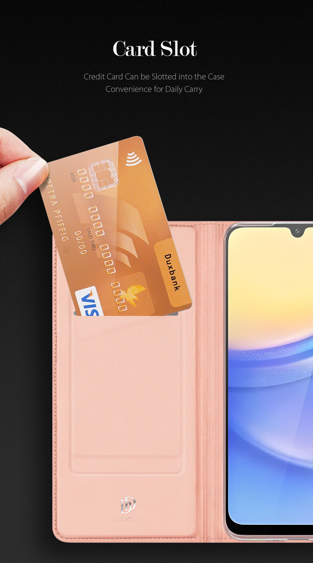 Dėklas Dux Ducis Skin Pro Samsung A165 A16 4G/A166 A16 5G rožinio aukso