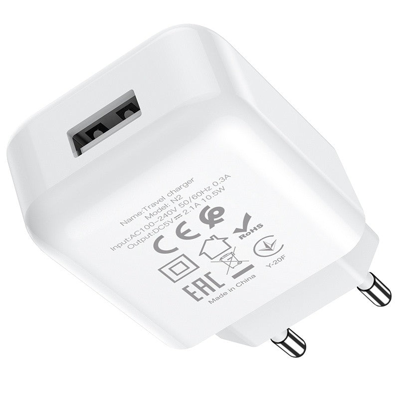 Įkroviklis Hoco N2 USB-A 2A baltas