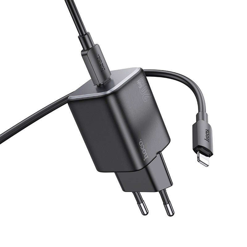 Įkroviklis Hoco N40 USB-C PD20W + USB-C to Lightning 1.0m juodas