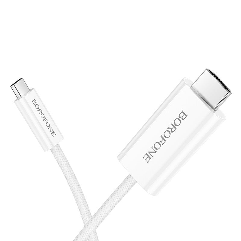 Kabelis Borofone DH10 USB-C to HDMI 1.8m baltas