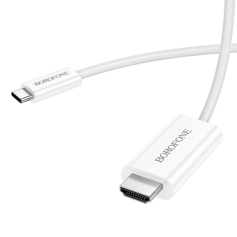 Kabelis Borofone DH10 USB-C to HDMI 1.8m baltas