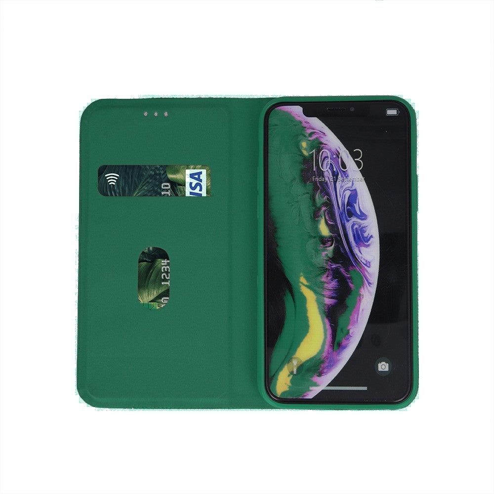 Dėklas Smart Senso Samsung A165 A16 4G/A166 A16 5G tamsiai žalias