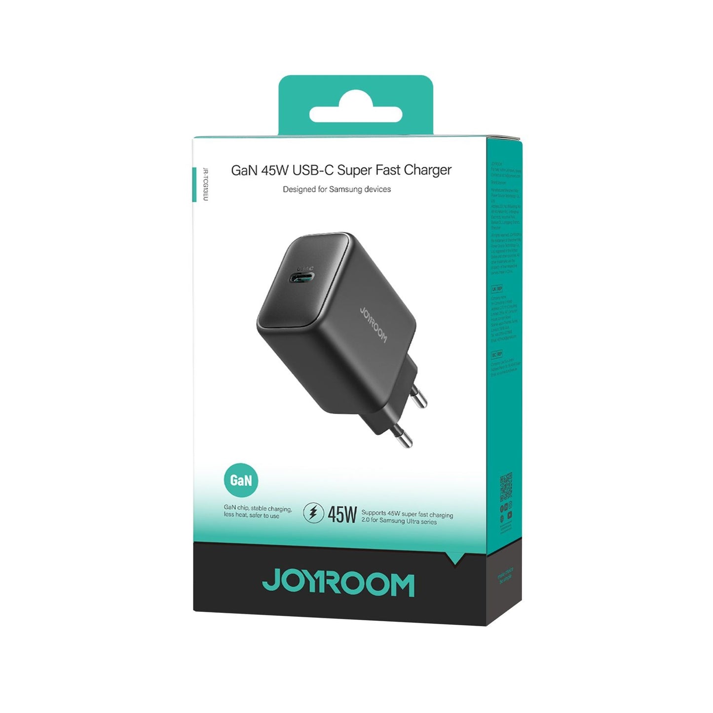 Įkroviklis Joyroom JR-TCG13 45W GaN USB-C juodas