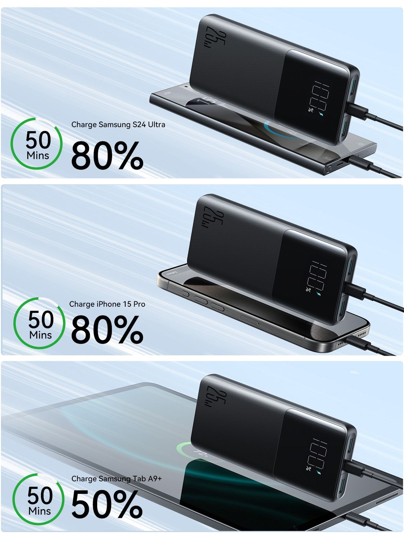 Išorinė baterija Power Bank Joyroom JR-PBF20 22.5W 10000mAh juoda