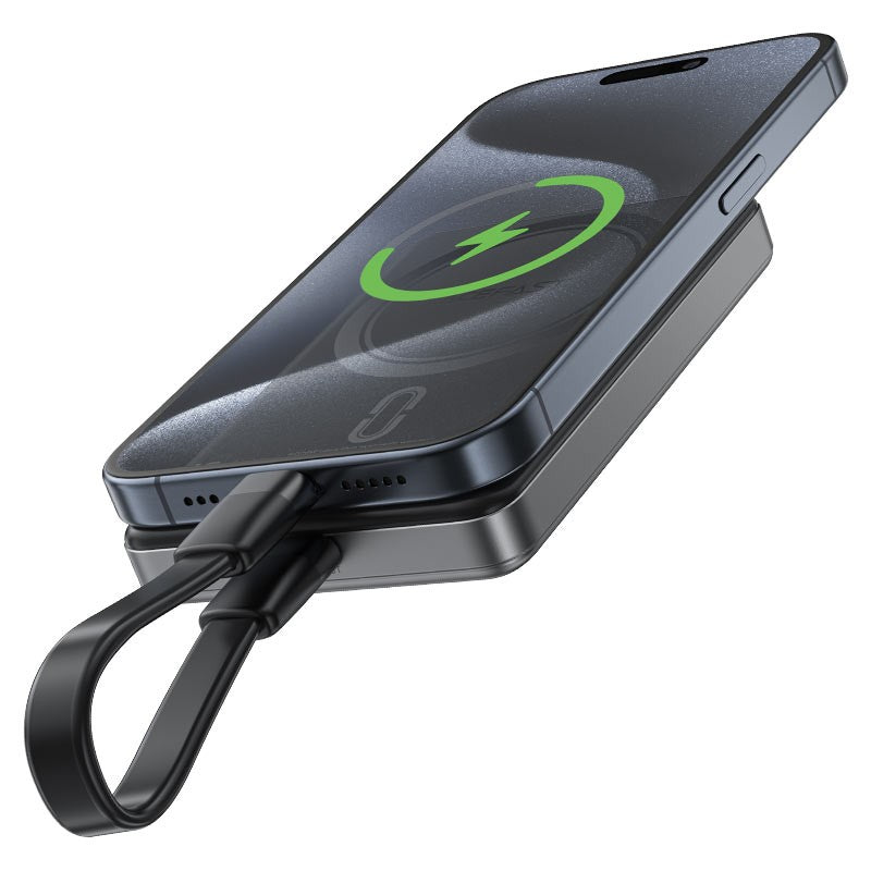 Išorinė baterija Power Bank Acefast M12-10000 PD20W Magnetic Wireless 10000mAh juoda