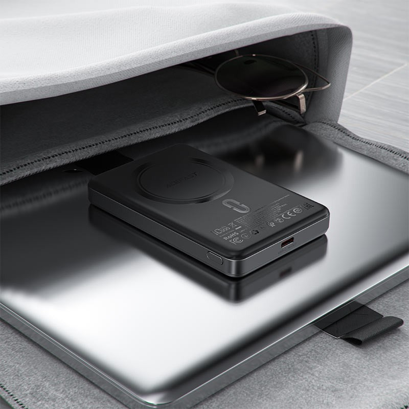 Išorinė baterija Power Bank Acefast M12-10000 PD20W Magnetic Wireless 10000mAh juoda