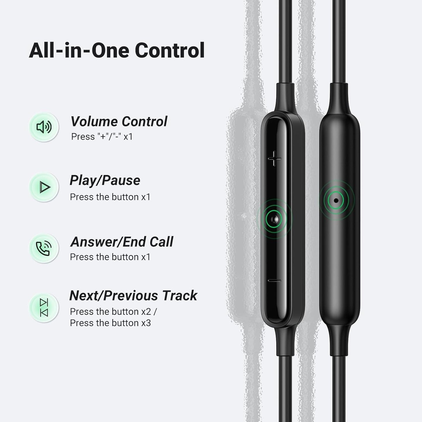 Ausinės Ugreen EP103 USB-C (30638) juodos