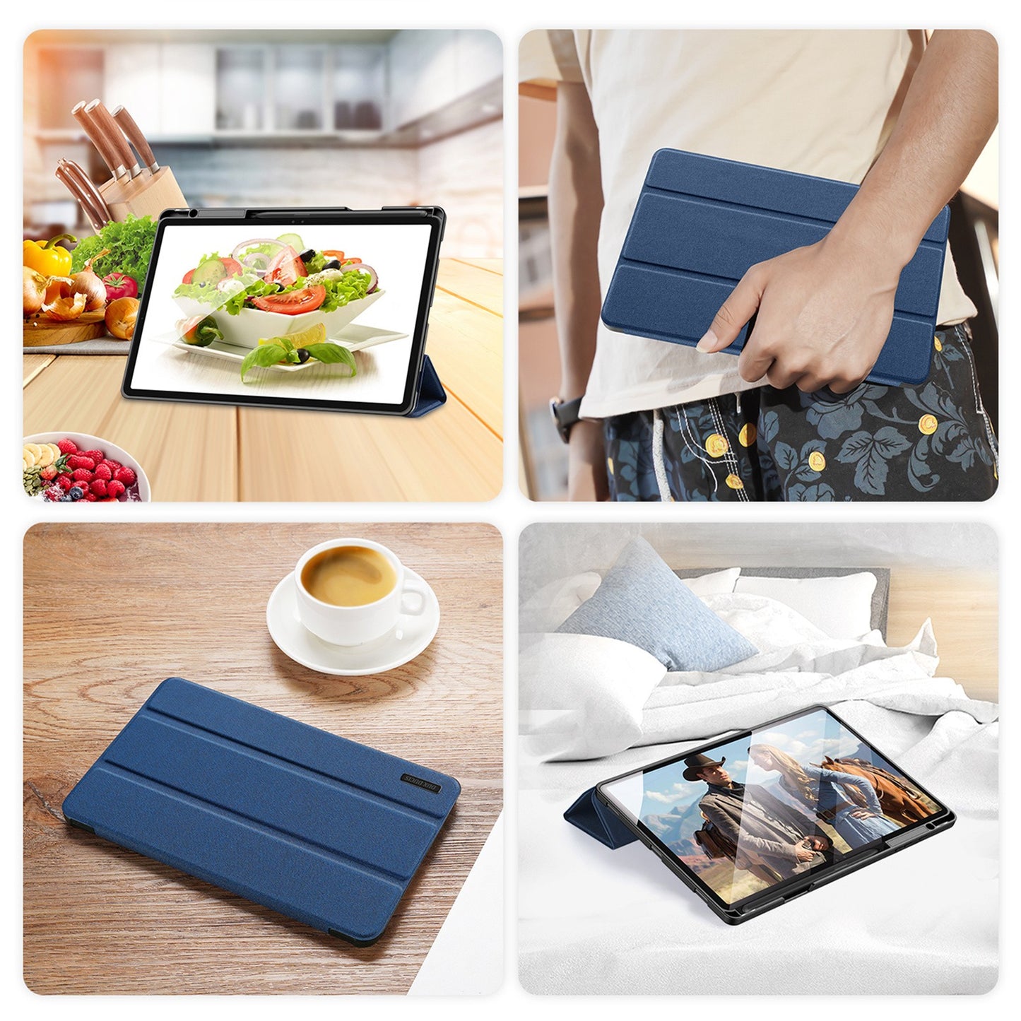 Dėklas Dux Ducis Domo Samsung X820 Tab S10 Plus/X610/X616 Tab S9 FE Plus tamsiai mėlynas