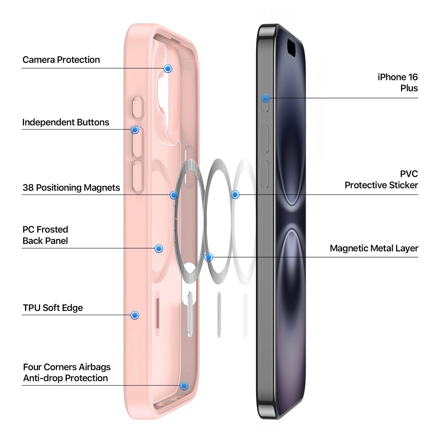 Dėklas Dux Ducis Yind Apple iPhone 16 Plus juodas