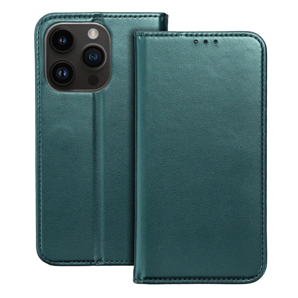 Dėklas Smart Magnetic Xiaomi Redmi 14C/Redmi A4/Poco C75 tamsiai žalias