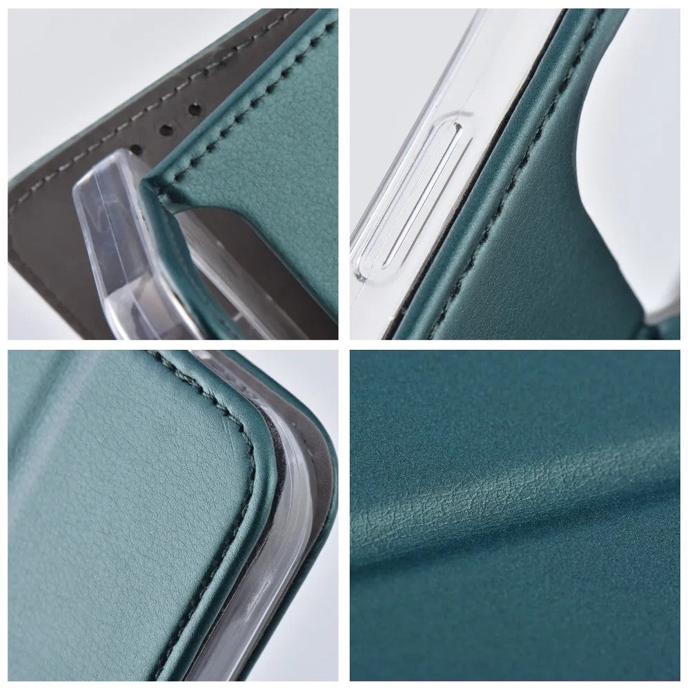 Dėklas Smart Magnetic Xiaomi Redmi 14C/Redmi A4/Poco C75 tamsiai žalias
