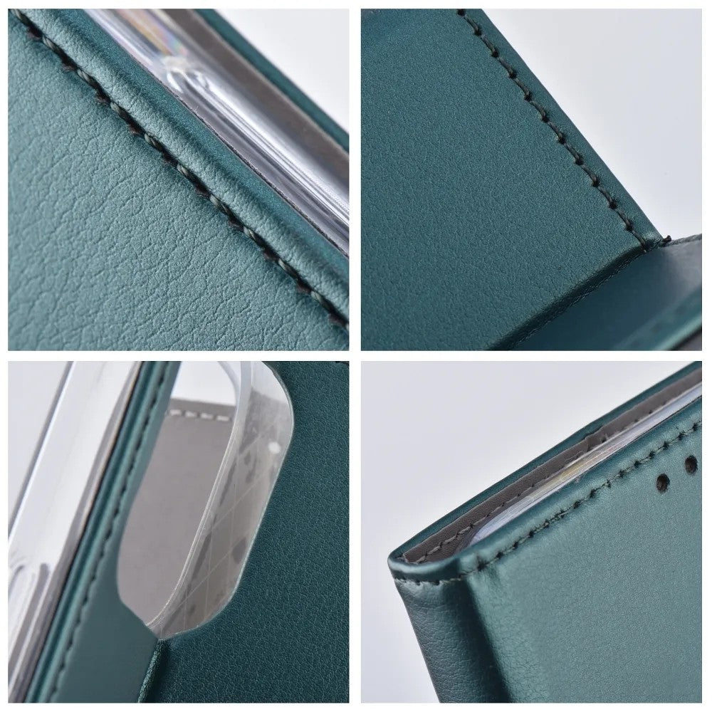Dėklas Smart Magnetic Xiaomi Redmi 14C/Redmi A4/Poco C75 tamsiai žalias
