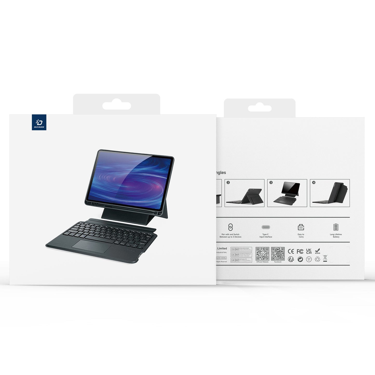 Dėklas su klaviatūra Dux Ducis DK Apple iPad 10.9 2022/iPad 11 2025 juodas