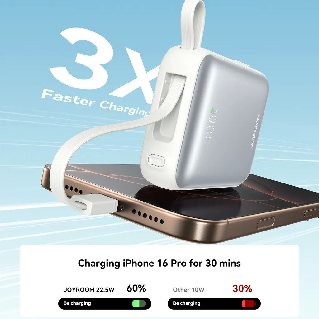 Išorinė baterija Power Bank Joyroom JR-PBF27 22.5W Mini 10000mAh balta