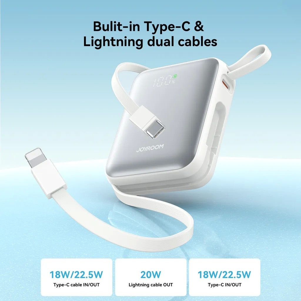 Išorinė baterija Power Bank Joyroom JR-PBF27 22.5W Mini 10000mAh balta