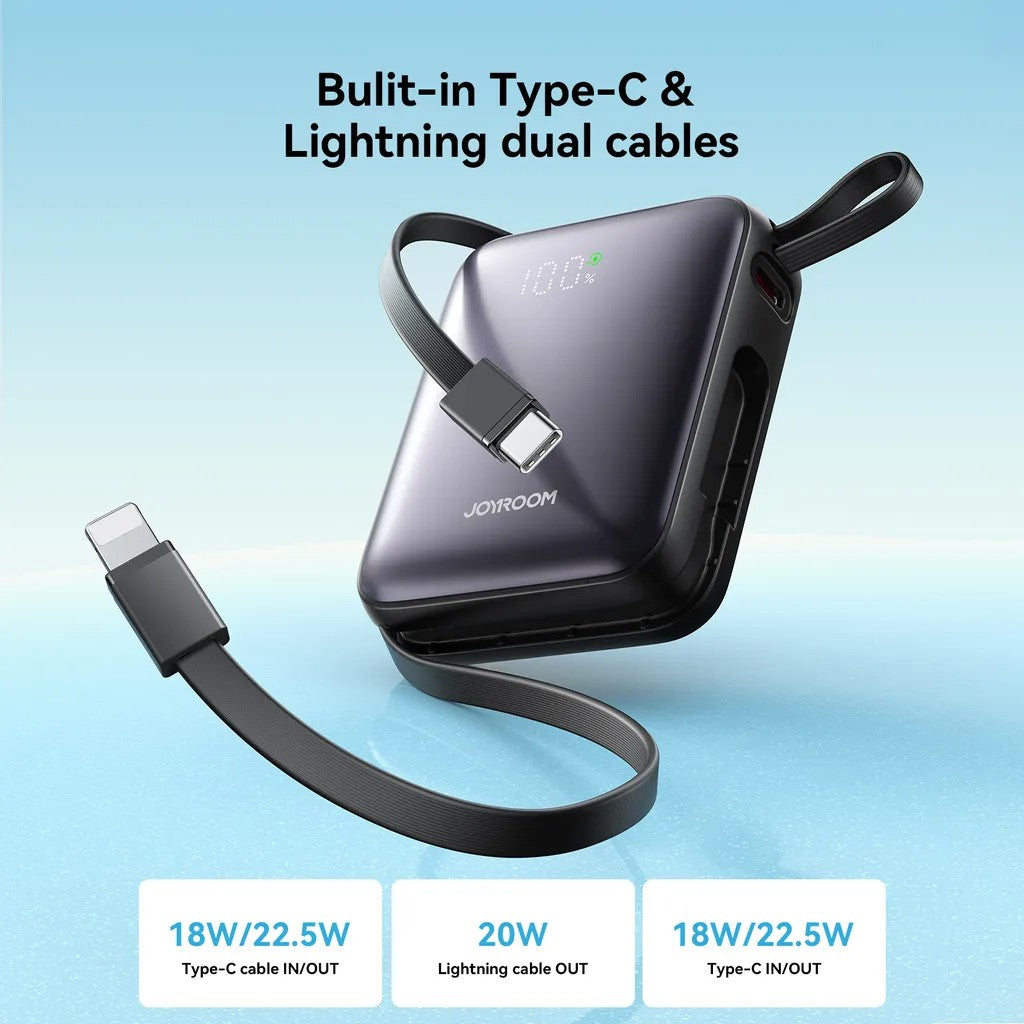 Išorinė baterija Power Bank Joyroom JR-PBF27 22.5W Mini 10000mAh juoda