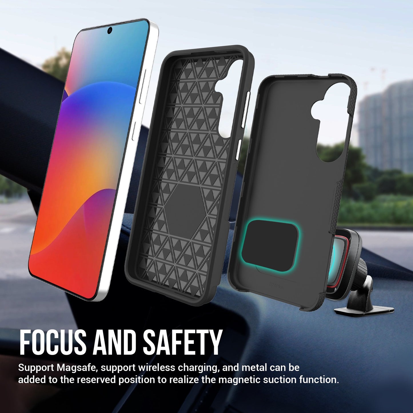 Dėklas Perfectionists Triangle Case Samsung G991 S21 5G juodas