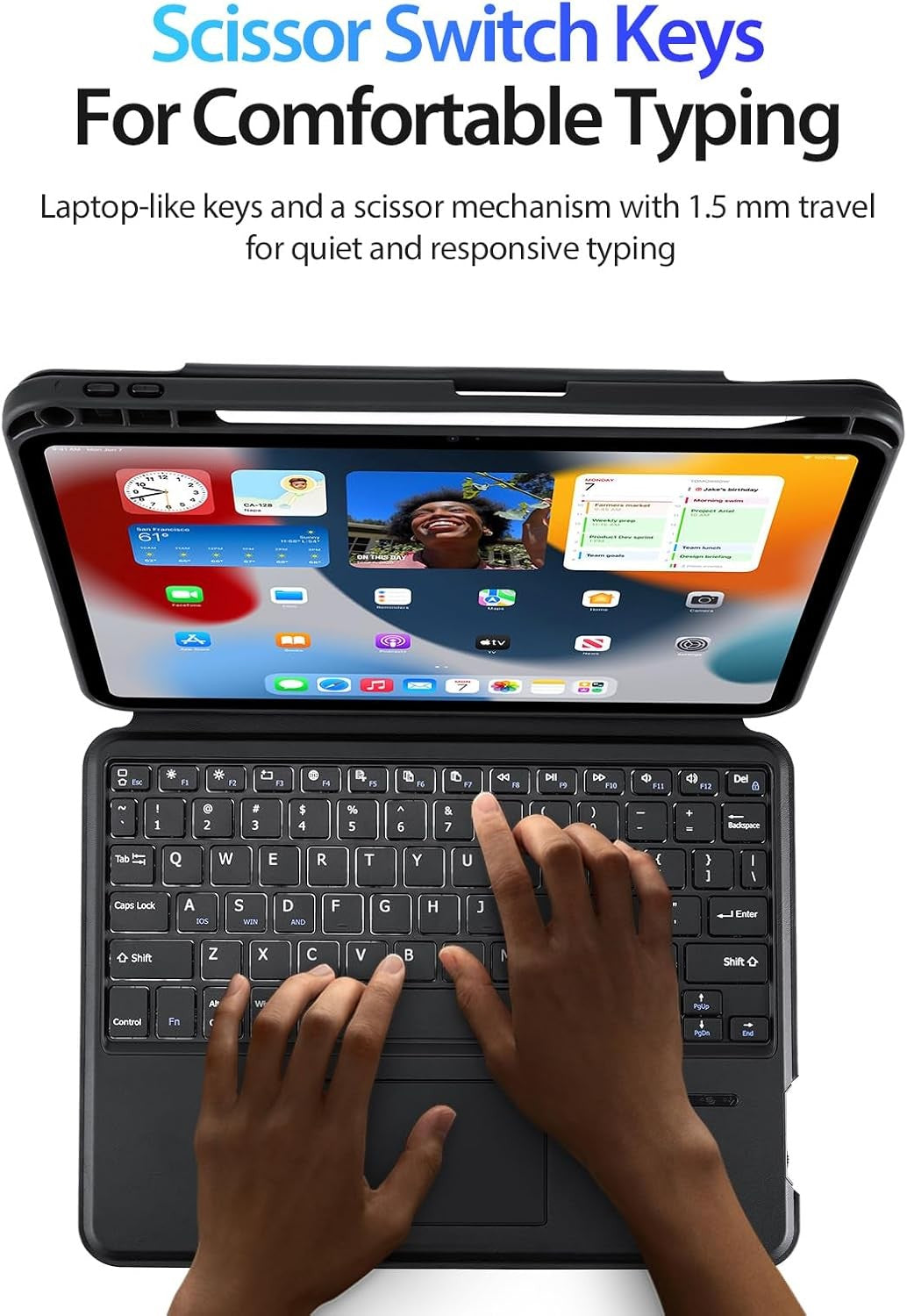 Dėklas su klaviatūra Dux Ducis DK Apple iPad Air 13 2024/iPad Air 13 2025/iPad Pro 12.9 2018/2020/2021/2022 juodas