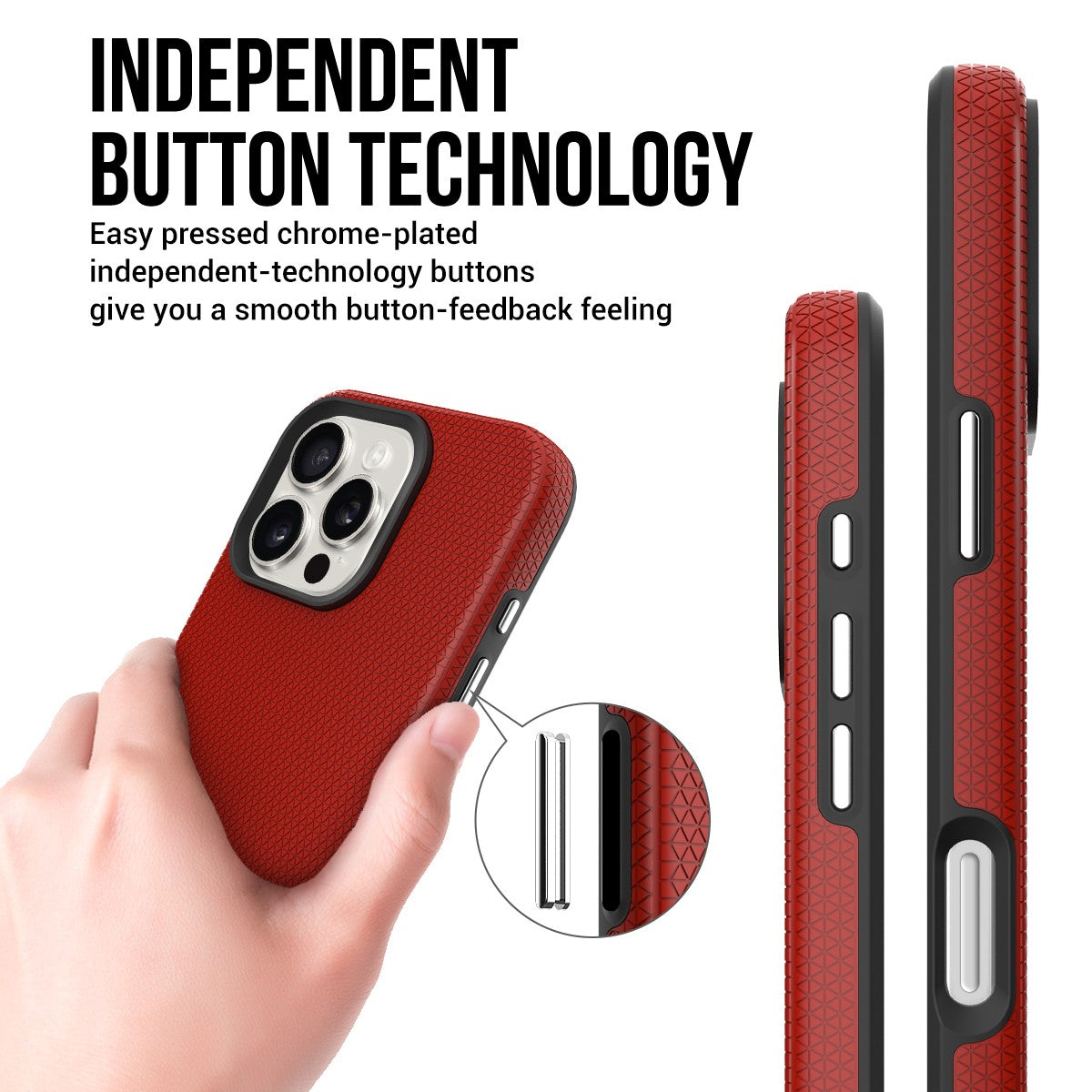 Dėklas Perfectionists Triangle Mag Case Apple iPhone 16 Pro Max raudonas