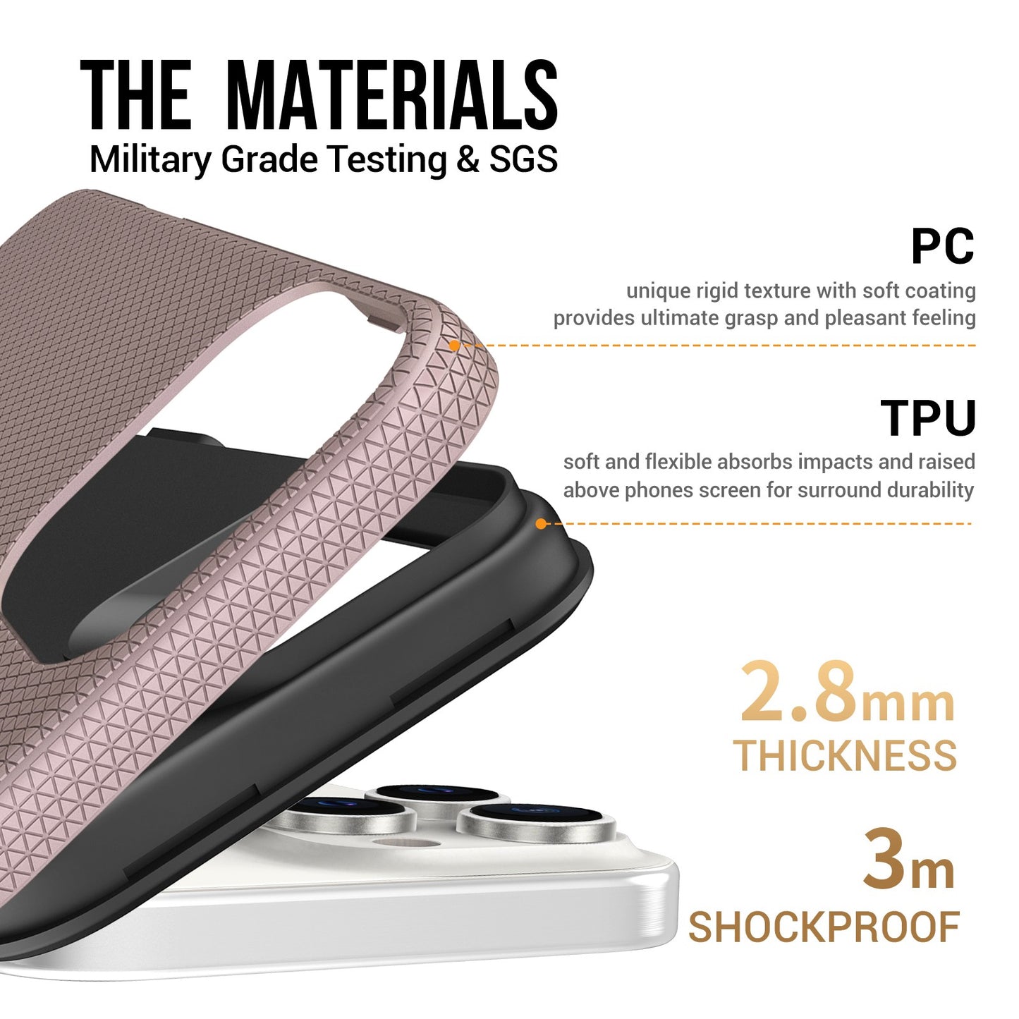 Dėklas Perfectionists Triangle Mag Case Apple iPhone 16 Pro Max rožinio aukso
