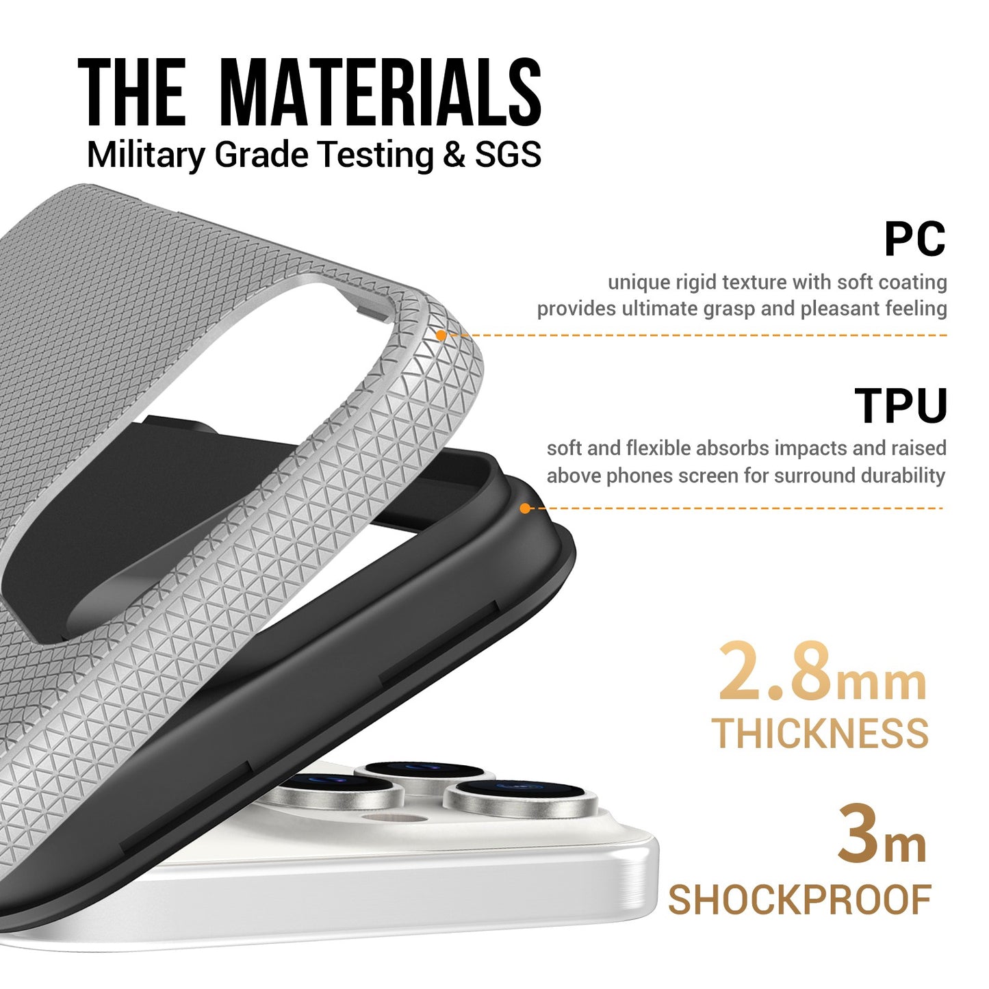 Dėklas Perfectionists Triangle Mag Case Apple iPhone 16 Pro Max sidabrinis