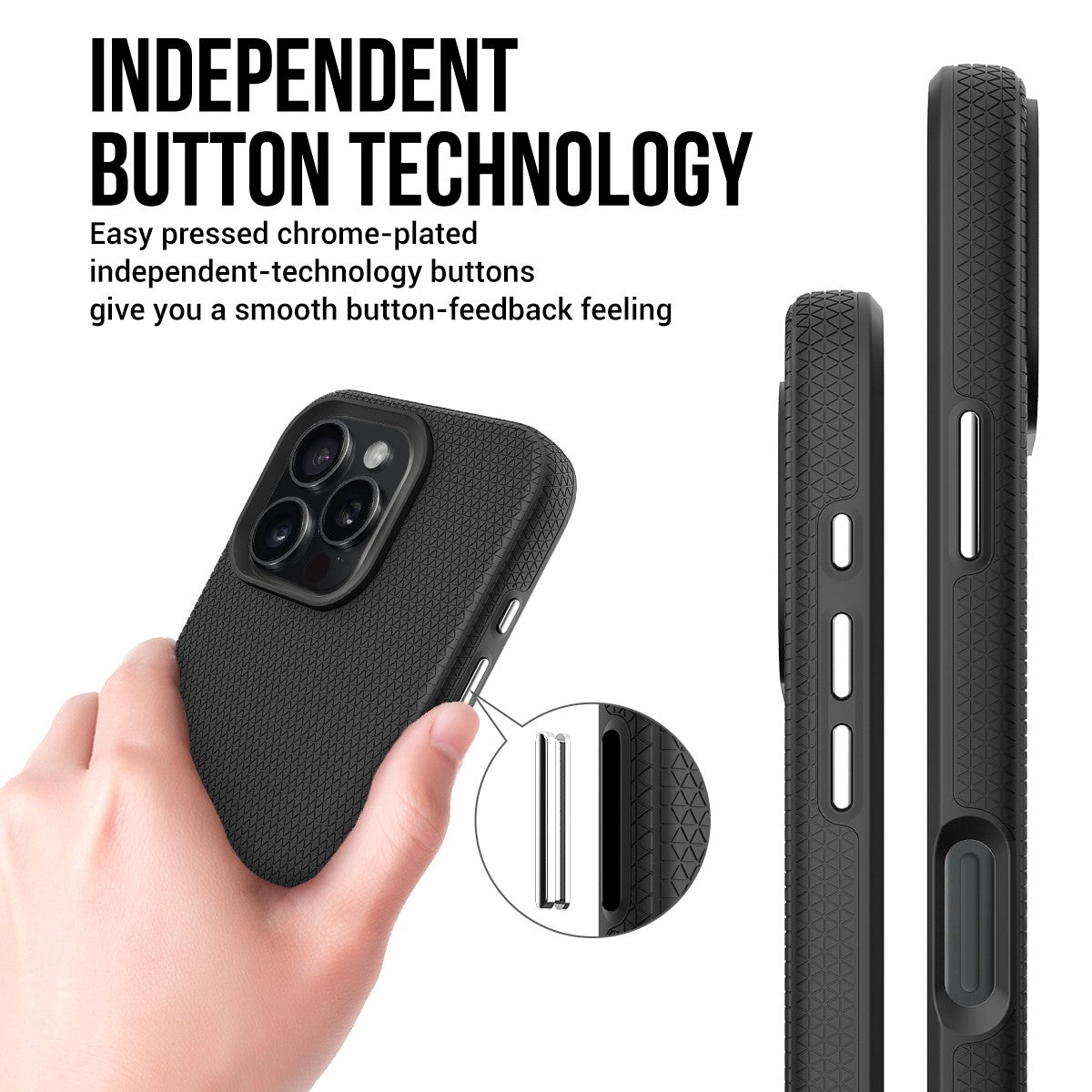 Dėklas Perfectionists Triangle Mag Case Apple iPhone 16 Pro juodas